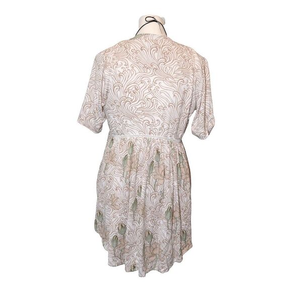 Anthropologie Aemi + Kin Boho Floral Button Front Blouse S Art Nouveau Peasant - Picture 2 of 7